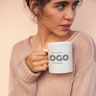 Taza De Café Logotipo rectangular moderno negro Promo