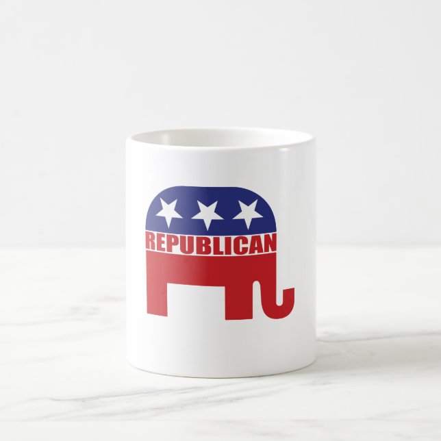 Taza De Café Logotipo republicano del elefante (Centro)