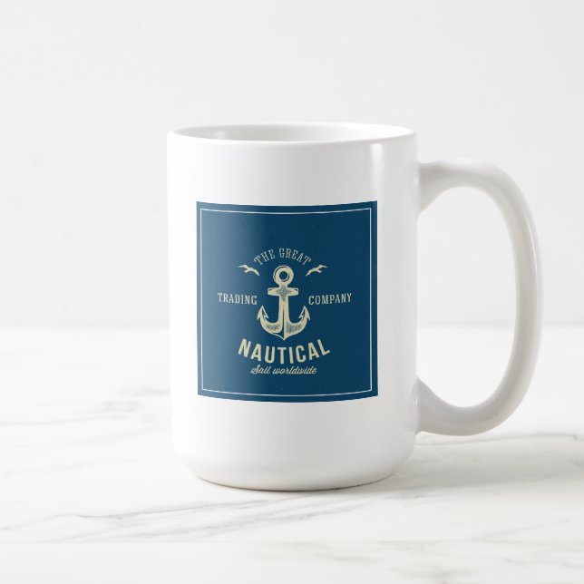 Taza De Café Logotipo retro náutico (Derecha)