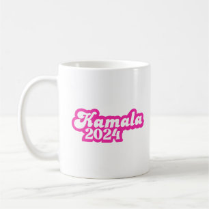 Taza De Café Logotipo rosa de la chica Kamala Harris 2024