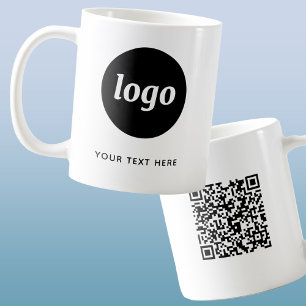Taza De Café Logotipo simple Código QR y promoción de negocios 