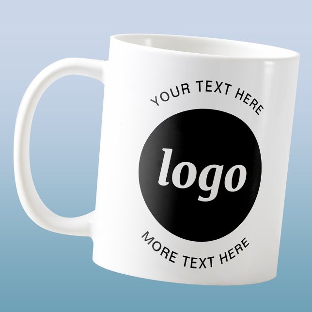 Taza De Café Logotipo simple y negocio de texto (Logo with text business promotional mug)