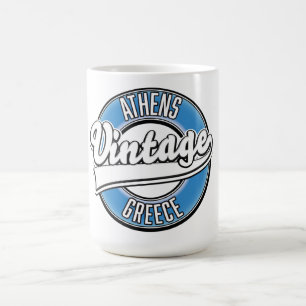 Taza De Café logotipo vintage de Atenas Grecia