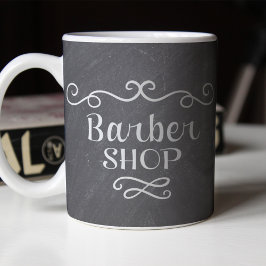 Taza De Café Logotipo vintage de Barbershop tazón de café blanc