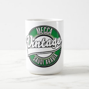 Taza De Café logotipo vintage de la Meca Arabia Saudita