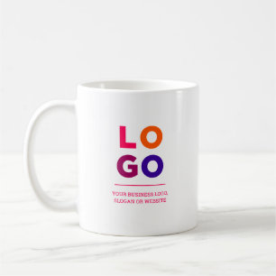 Taza De Café Logotipo y texto comercial promocional magenta ros