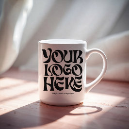 Taza De Café Logotipo y texto de su empresa Simple 2 lados