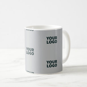 Taza De Café Logotipos repetidos en gradiente gris (color edita