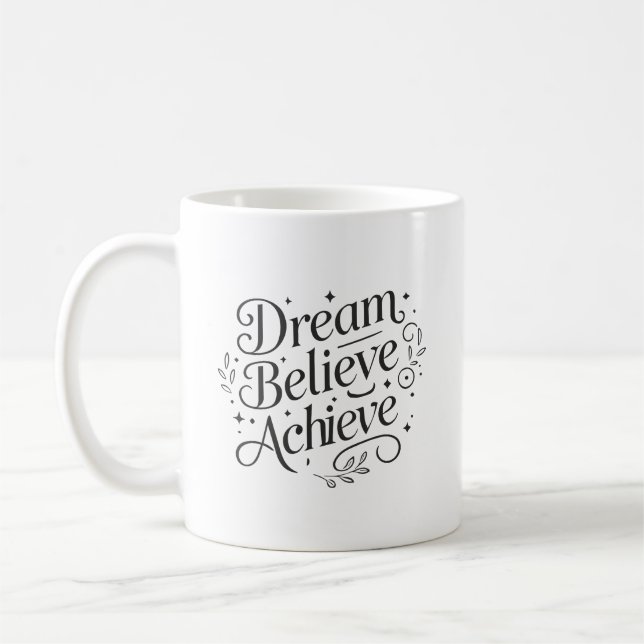 Taza De Café Logro de Creer Soñado - Gimnasio, Hustle, Éxito (Izquierda)