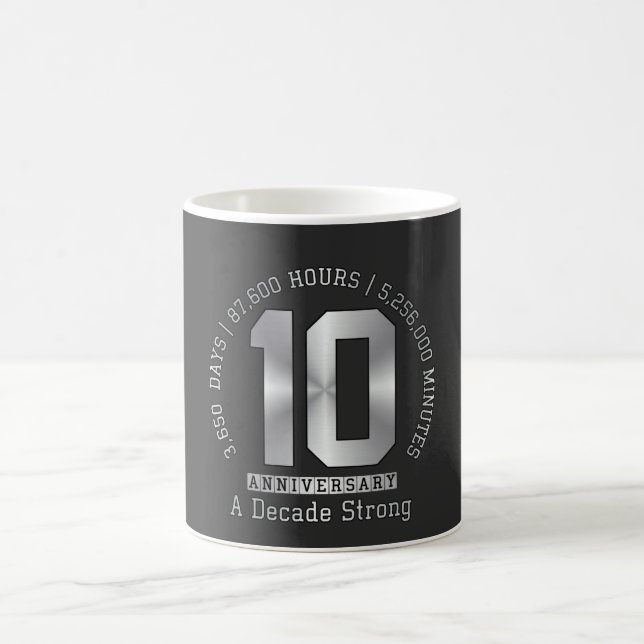 Taza De Café Logro del 10º Aniversario - Una Década Firme  (Centro)