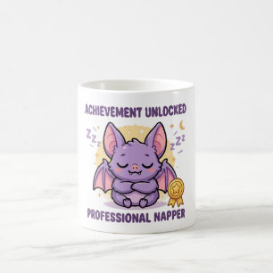 Taza De Café Logro Desbloqueado Murciélago Dormilón Profesional