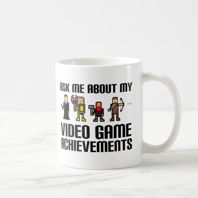 Taza De Café Logros de videojuegos Divertido Mug (Derecha)