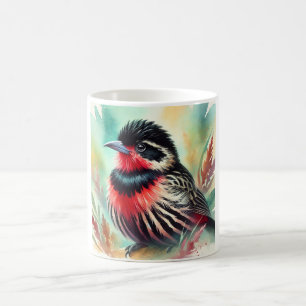 Taza De Café Loica bird in watercolor 110924AREF138 - Watercolo