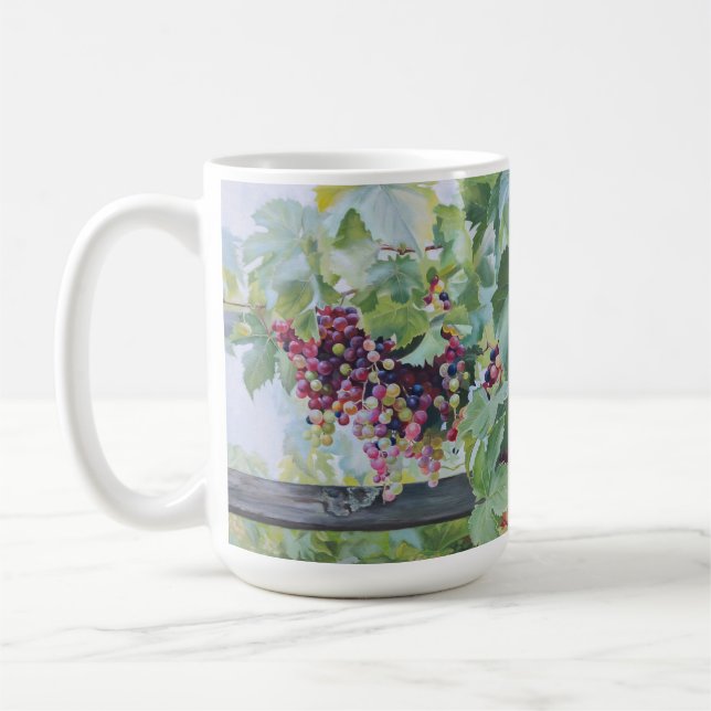 Taza De Café Loire Valley Vineyard – French Grape Painting (Izquierda)