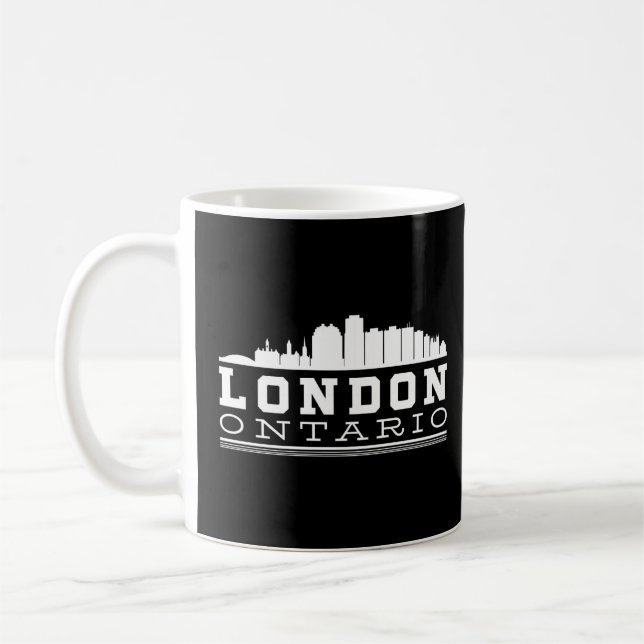 Taza De Café London Ontario Canada City Skyline Silhouette Outl (Izquierda)