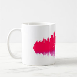 Taza De Café London Skyline Silhouette – Modern Red