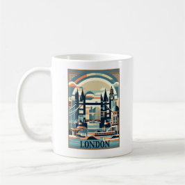 Taza De Café Londres Inglaterra Art Deco