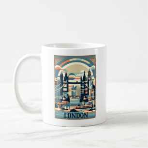 Taza De Café Londres Inglaterra Art Deco