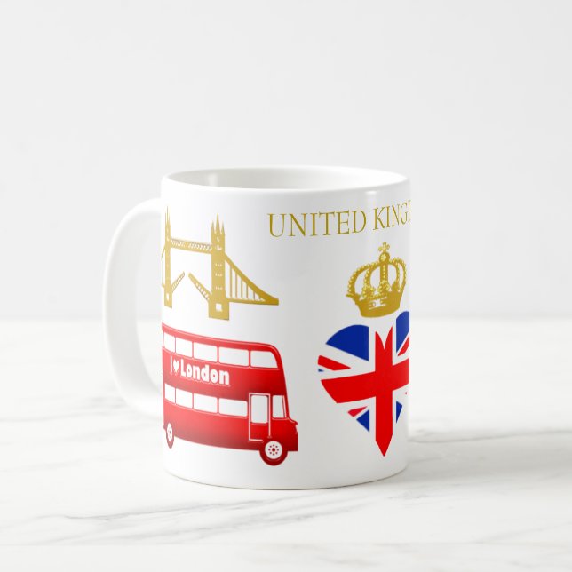 Taza De Café Londres, Inglaterra, Reino Unido Souvenir (Anverso izquierdo)