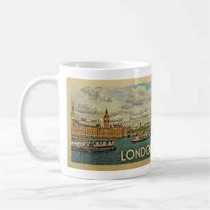 Taza De Café Londres Inglaterra Viaje Vintage