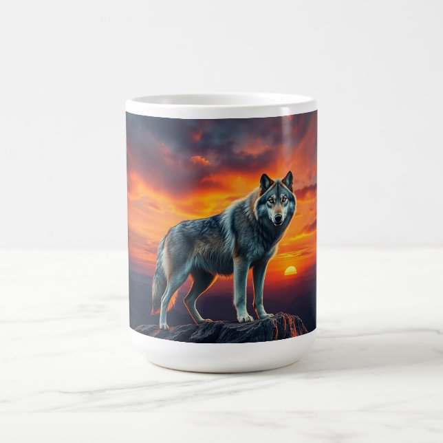 Taza De Café Lone Wolf at Sunset (Centro)