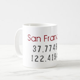Taza De Café Longitud de la latitud de San Francisco