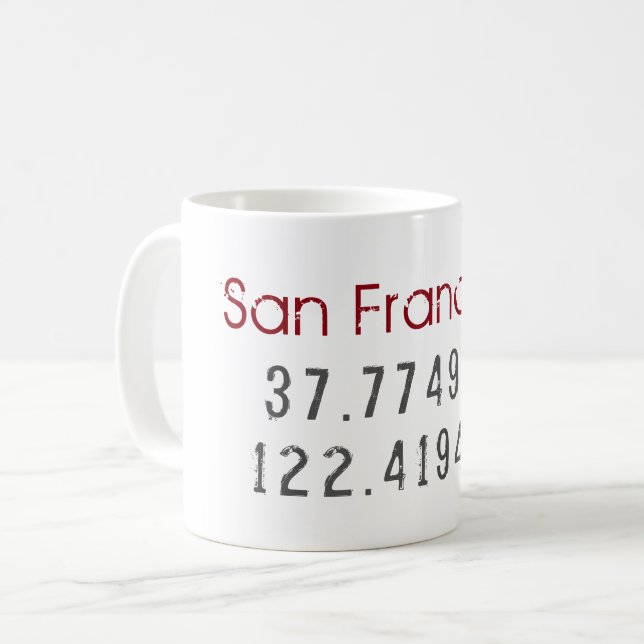 Taza De Café Longitud de la latitud de San Francisco (Anverso izquierdo)