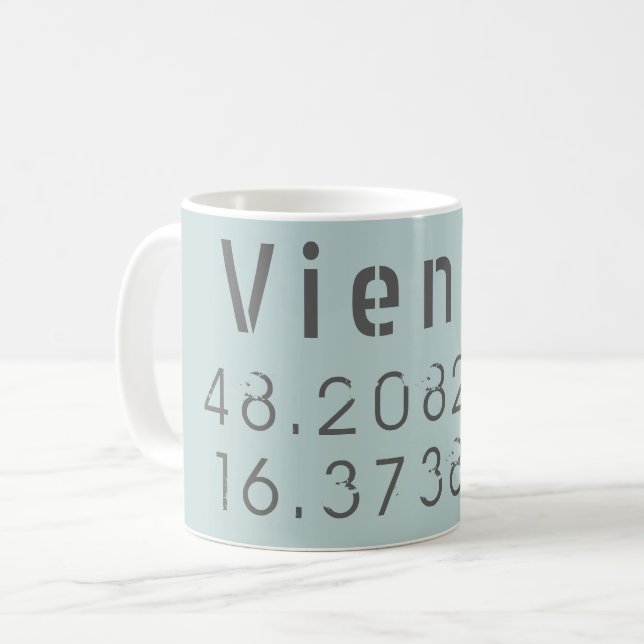 Taza De Café Longitud de la latitud de Viena (Anverso izquierdo)
