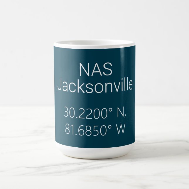 Taza De Café Longitud de la Latitude de Jacksonville para NAS (Centro)
