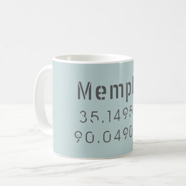 Taza De Café Longitud y latitud de Memphis (Anverso izquierdo)