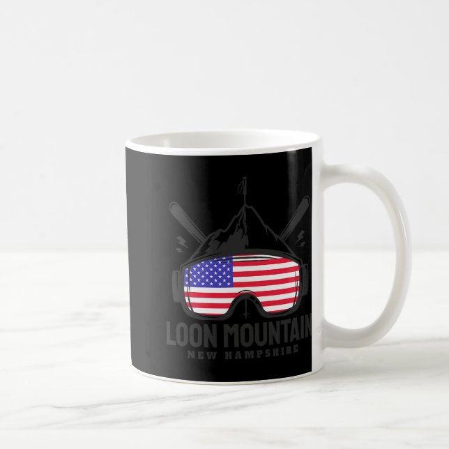 Taza De Café Loon Mountain New Hampshire Usa Ski Retro Skiing  (Derecha)