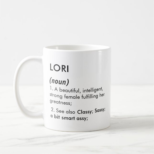 Taza De Café Lori name, Editable name, Custom name (Izquierda)