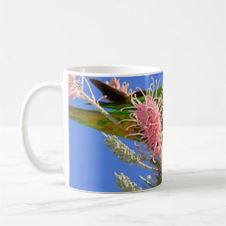 Taza De Café Lorikeet Arcoíris Colorido Comiendo Néctar