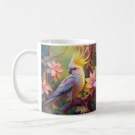 Taza De Café Loro Cacatúa Ala Irisada Ave Fantasía