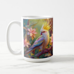 Taza De Café Loro Cacatúa Ala Irisada Ave Fantasía