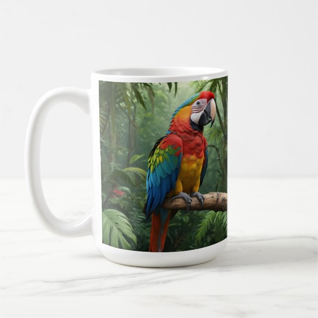 Taza De Café Loro de Macao en la jungla (Izquierda)