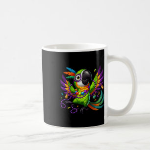 Taza De Café Loro de Mardi Gras - Ave de fiesta festiva
