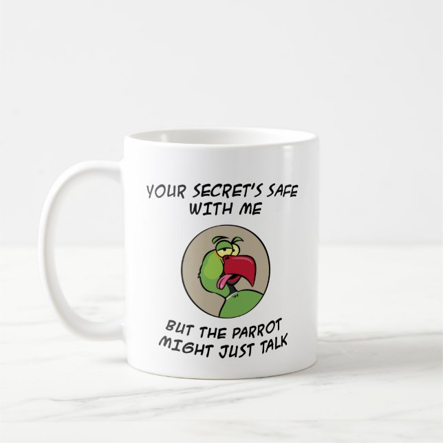 Taza De Café Loro de Ringneck del indio que habla (Izquierda)