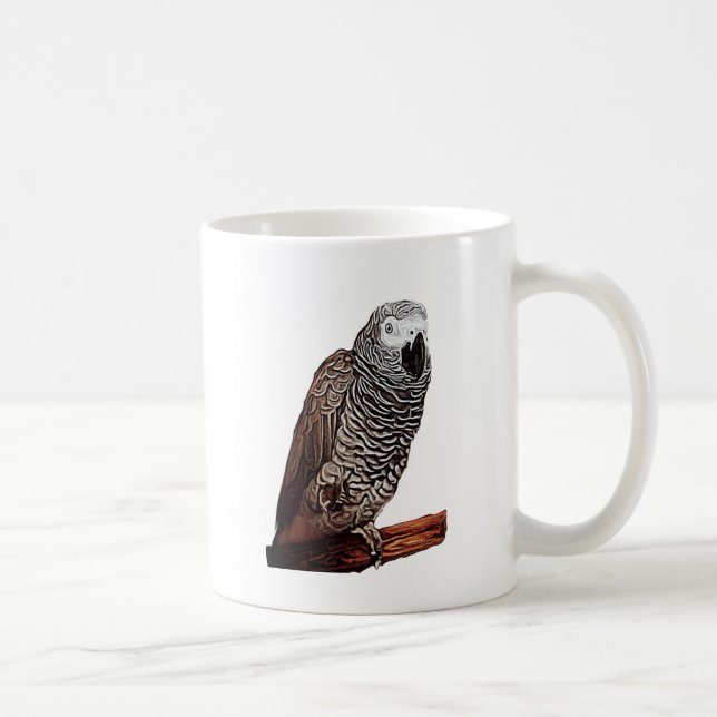 Taza De Café Loro del gris africano (Derecha)