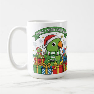 Taza De Café Loro Feliz Navidad – Loro Festivo Lindo