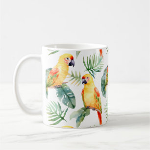 Taza De Café Loro tropical colorido
