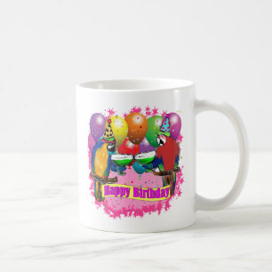 TAZA DE CAFÉ LOROS DE CUMPLEAÑOS