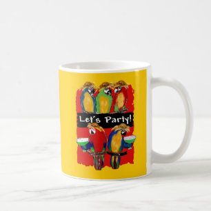 TAZA DE CAFÉ LOROS DE FIESTA