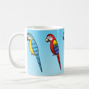 Taza De Café Loros Guacamayos de Dibujos Animados Lindos