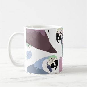 Taza De Café Loros Modernos Patrón Tropical