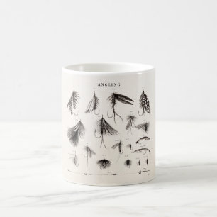 Taza De Café Los 1800s del vintage que pescan la pesca con