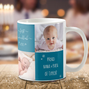 Taza De Café Los abuelos de la bebé Hanukkah 4 Personalizados d