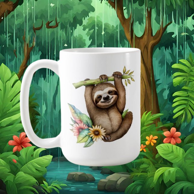 Taza De Café Los amantes de la pereza cutánea añaden monograma (Subido por el creador)