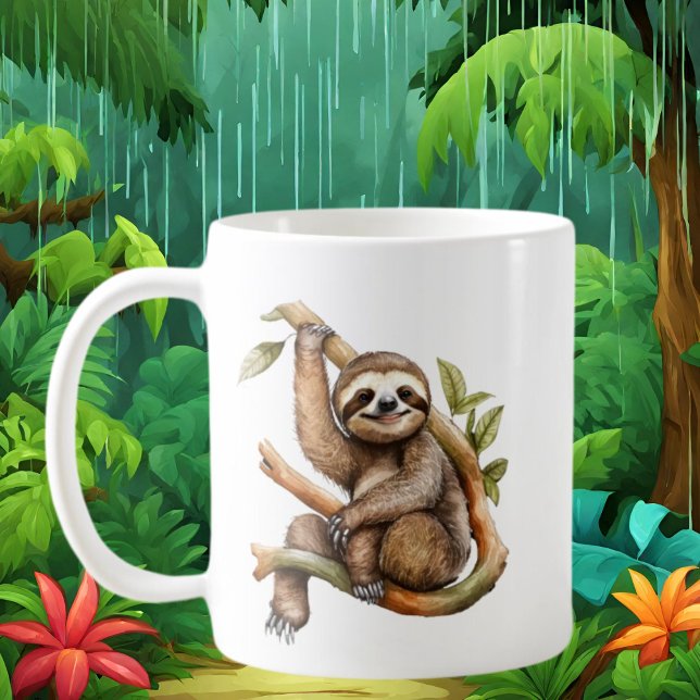 Taza De Café Los amantes de la pereza cutánea añaden monograma (Subido por el creador)