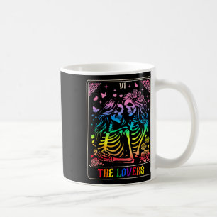 Taza De Café Los amantes de la tarjeta Tarot besando a lesbiana